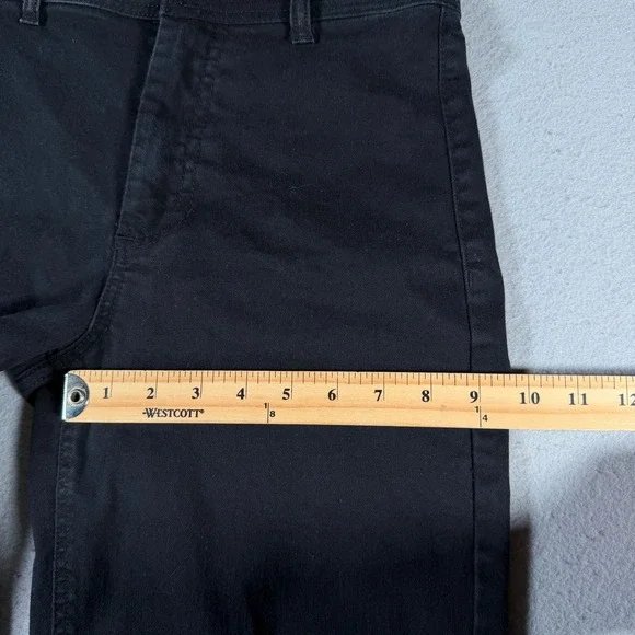 OAT New York Black High Rise Wide Leg Raw Hem Pants P0004-SJMX Size 2/26 - Picture 8 of 15